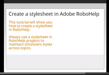 create a stylesheet in RoboHelp