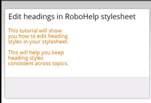 edit stylesheet headings in Robohelp